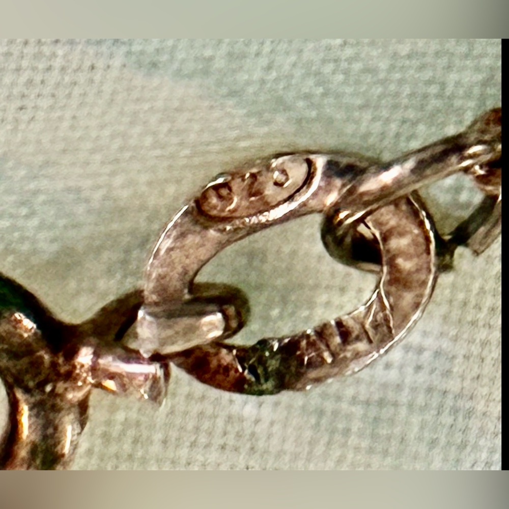 Vintage Shark necklace .925 Sterling silver Made in Italy enameled Blue & Green - Picture 9 of 10